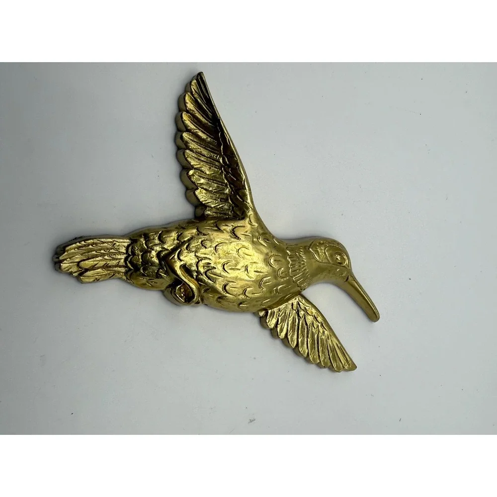 Vintage Homco Gold Hummingbird Wall Plaques Set 2 1985 USA Made 7669 7668